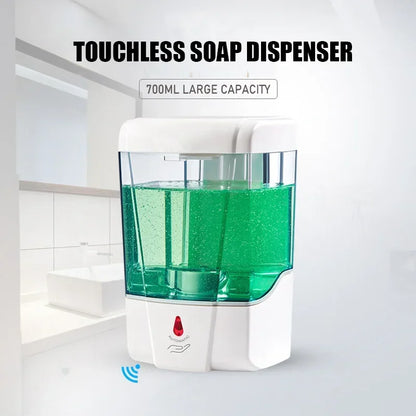 Automatic Touchless Soap Dispenser 700ml, Wall-Mounted Large Capacity Battery-Operated Sensor Hand Washer for Bathroom Kitchen