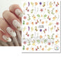 3d Nails Art Decals Spring Fruits Pink Full Tips Peony Magnolia Flowers Adhesive Sliders Stickers Decoration For Nails Manicure