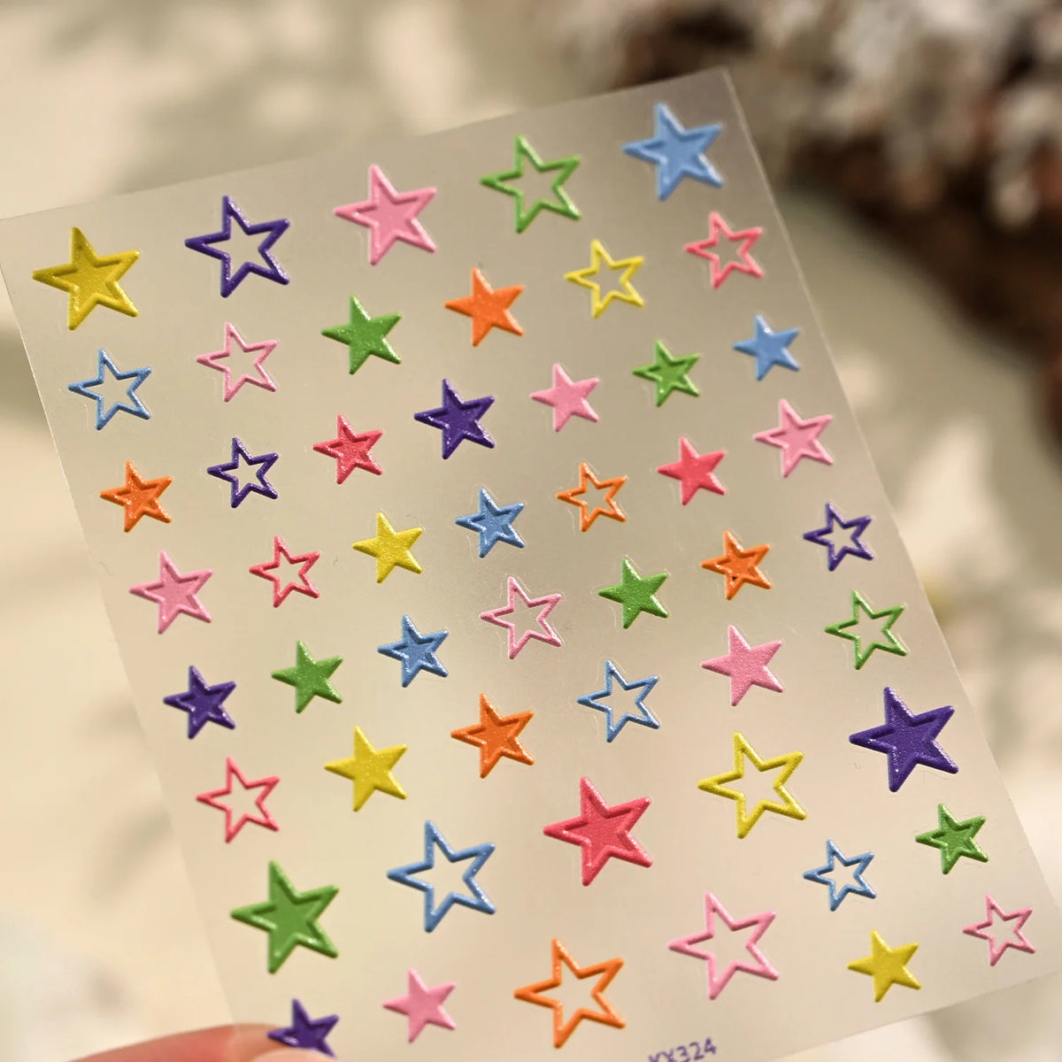 5D Starfish Fish Tail Small Fish Blue Bow Shell Silver Glitter Star Nail Art Stickers Ocean Fantasy Summer Nail Decals Manicure