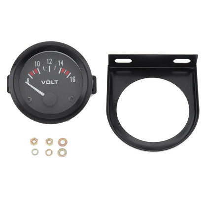 Universal 12V 2" 52mm Car Voltmeter 8-16V Pointer Volt Gauge Voltage LED Electrical Auto Meter