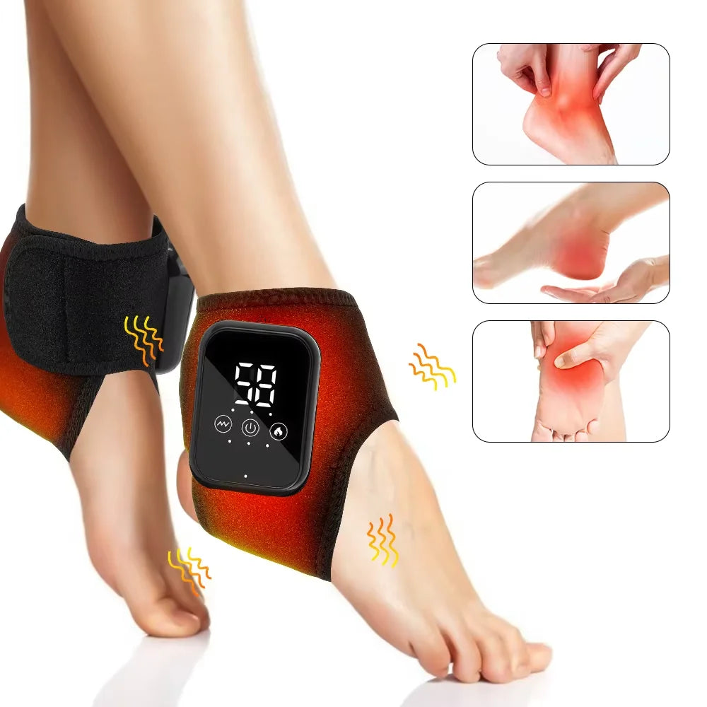 Cordless Heating Ankle Wrist Massager Electric Foot Hand Vibration Massager Warm Ankle Brace Joint Sprain Support Wristband