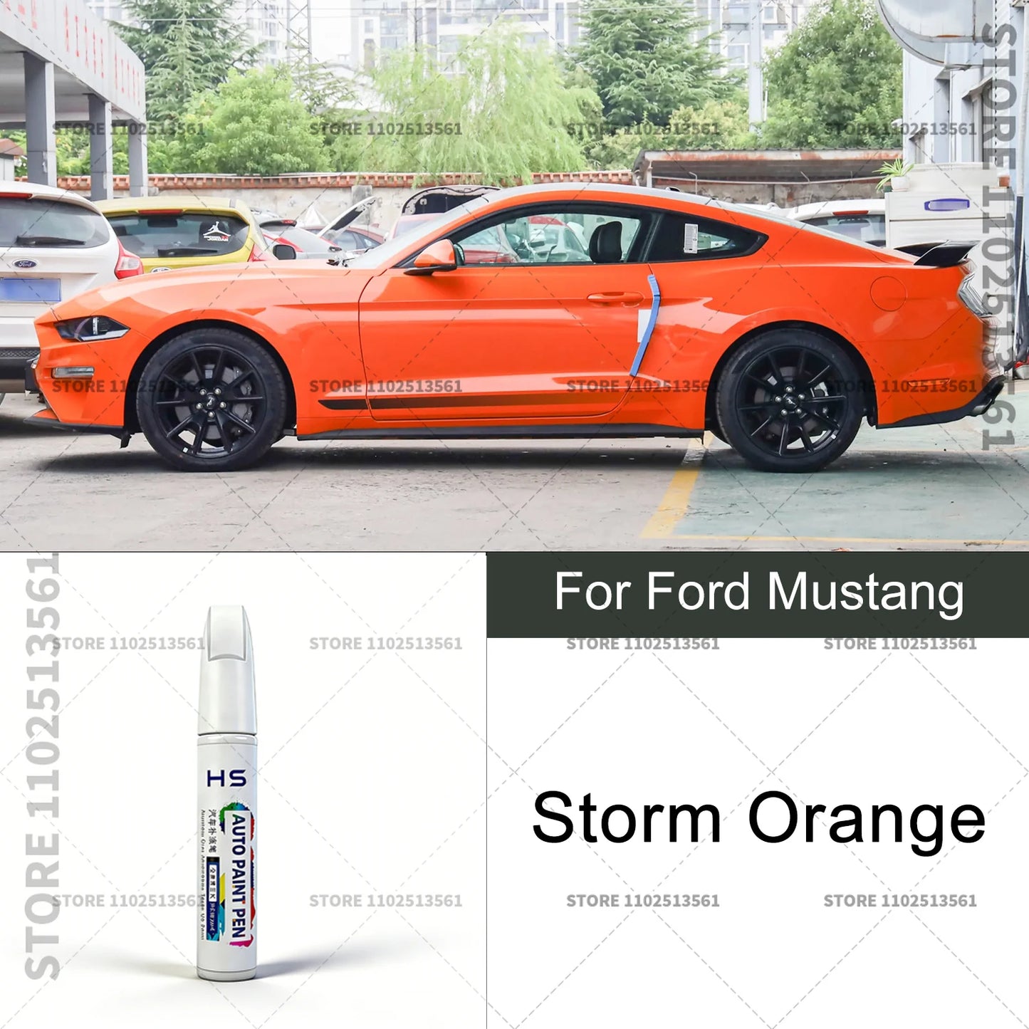 For Ford Mustang White Black Red Orange Blue Yellow Gray Car Paint Repair Pen Touch Up Scratch Remover DIY Auto Accessories