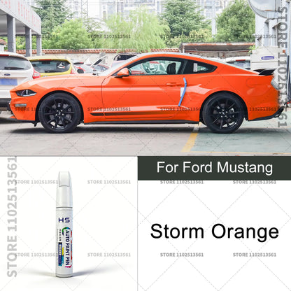 For Ford Mustang White Black Red Orange Blue Yellow Gray Car Paint Repair Pen Touch Up Scratch Remover DIY Auto Accessories
