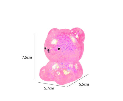 Fidget Bear Toy Squishys Glitter Gummy Bear Small Cute Animal Anti Stress Fidget Splat Decompressions Vent Squeeze Toys
