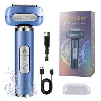 Hatteker 5-D Reciprocating Shaver for Men Home Use Beard Trimmer with LCD Digital Display Mesh Whitener USB Haircut Machine