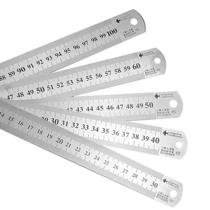 Stainless Steel Metal Straight Ruler Precision Double Sided Precision Measuring Tool Scale Metric Ruler Accessories 15-40cm