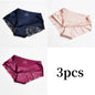 3pcs Lace Women's Panties French Seamless Underwear Female Ice Silk Briefs Solid Color Breathable Underpants Lingerie