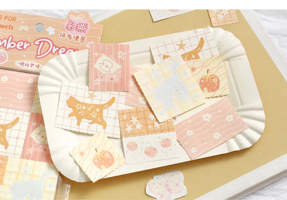 50sheets Dreamy Town Series Kawaii Ins Cute Handbooks Decoration Message Notes DIY Handmade Scrapbook Aesthetic Supplies