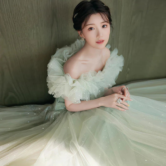 Ele een Evening Gown for Women High-End Luxury Fairy T Performance Host Dr Korean Sle Floral Mid-Waist Slim Fit