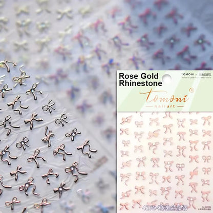 1pcs 5D Diamond Japanese White Lace Bow Nail Art Stickers Pearl Rhinestones Nail Decoration Adhesive Decals Slider DIY Accessory