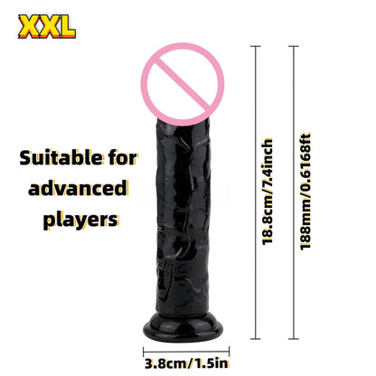 Realistic Soft Jelly Dildo Transparent Suction Cup Strong Grip Flexible Intimate Toy for Women Solo Couple Play