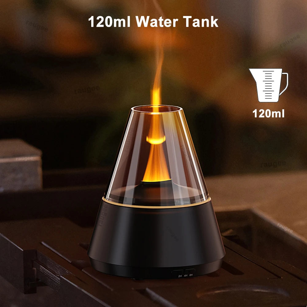Flame Humidifier Essential Oil Diffuser Aroma Air Humidifier Fragrance Diffuser for Home Aromatherapy Diffuser with Night Light
