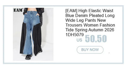 [EAM] High Waist Blue Denim Irregular Hem Slit Midi A-line Half-body Skirt Women Fashion Tide New Spring Autumn 2026 1DJ6538