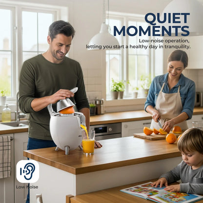 ROUNY Electric Citrus Juicer, Orange and Lemon Press with Stainless Steel Spout, BPA-Free Parts and Easy-Clean Design