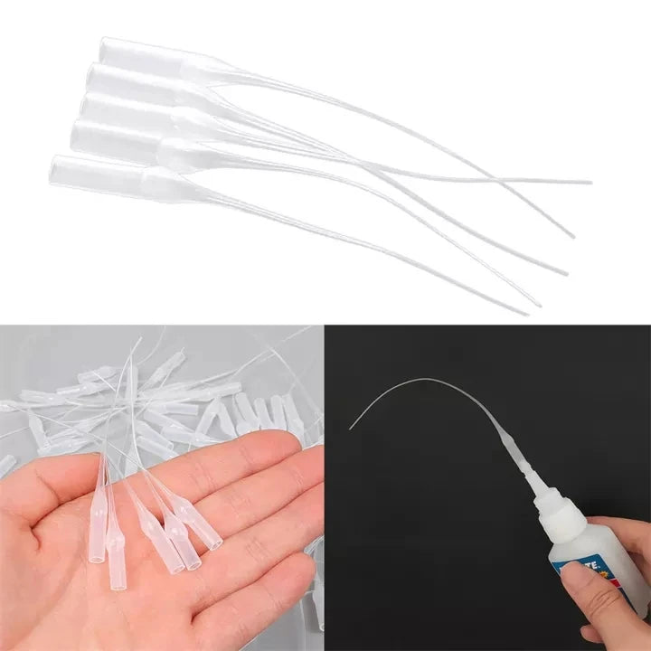 Glue Micro Tip Plastic Glue Bottom Tips Precision Applicator Dropping Tube Nozzle for Glue Extender Precision Applicator Pipette