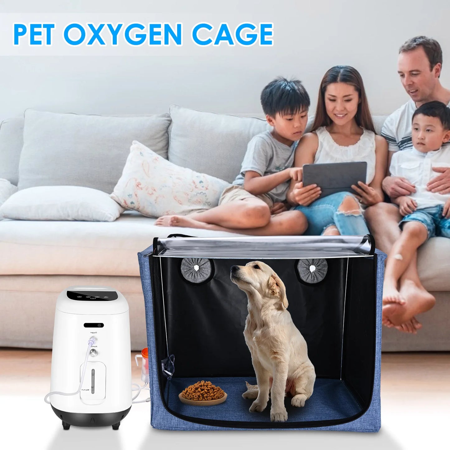 100L Veterinary Pet Atomization Nest Oxygen Cage Atomization Box Cats And Dogs ICU Cage Breathing Medical Folding Tent