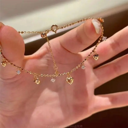 Dainty Flower Geometric Bracelet New High-End Minimalist Zircon Charm Blade Chain Women’s Bracelet Party Jewelry Gift