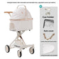 Luxury PU leather pet stroller,Car Pet Basket,lightweight Foldable Dog Travel Stroller,Portable Outdoor Cat and Dog Stroller