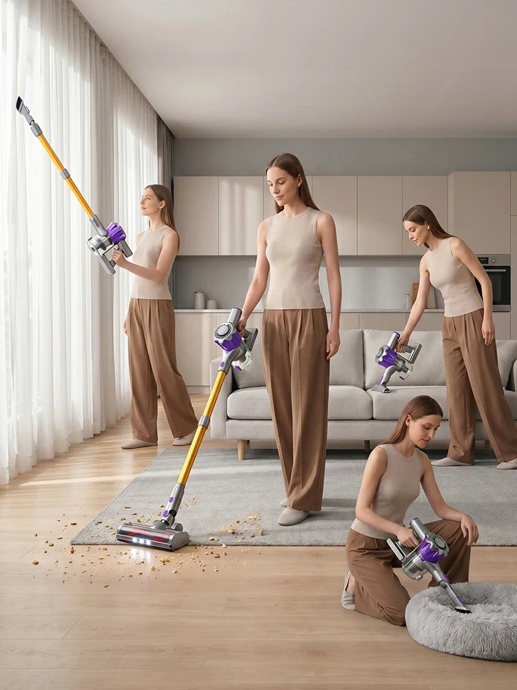 Tdyon Cordless Vacuum Cleaner, 50000Pa Suction 500W Motor Vacuum with LED Display, 50 Mins Runtime Auto Mode & Anti‑Tangling Brush for Carpet Hard Floor
