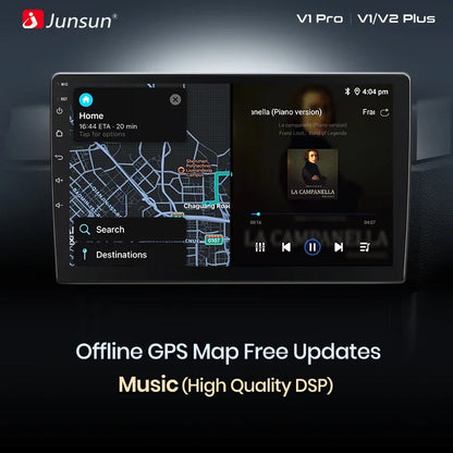Junsun Wireless CarPlay Android Auto Car Radio for Seat Leon MK2 2005 2006 2007 2008 -2012 2 DIN Multimedia Stereo with Built-in Cooling Fan GPS Navigation SWC Bluetooth FM RDS DSP IPS Screen Car Intelligent Systems 4G WiFi 8