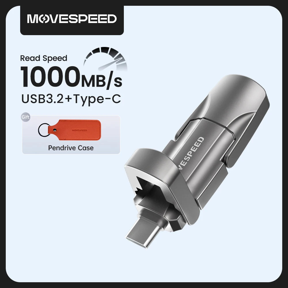 MOVESPEED USB 3.2 Solid State Pen Drive 520MB/s High Speed USB Type C Flash Drive 1TB 512GB 256GB 128GB USB Gen 2 Pendrive Flash