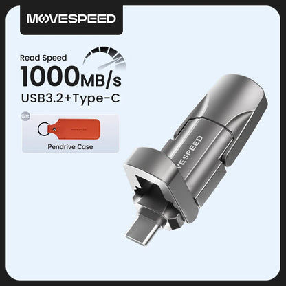 MOVESPEED USB 3.2 Solid State Pen Drive 520MB/s High Speed USB Type C Flash Drive 1TB 512GB 256GB 128GB USB Gen 2 Pendrive Flash