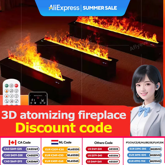 Intelligent Water Replenishment Multi-Color Atomization Fireplace Designer Luxury Home Decoration 3D Atomization Fireplace