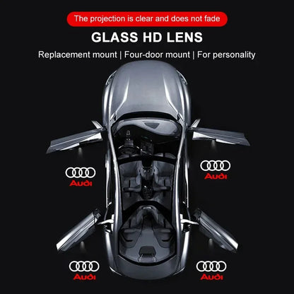 2PCS Car Door LED Light Logo Laser Projector Welcome Light For Audi sline TT Q2 Q3 Q5 Q7 Q8 A3 A4 A5 A6 A7 R8 B5 B6 B7 B8 C5 C6