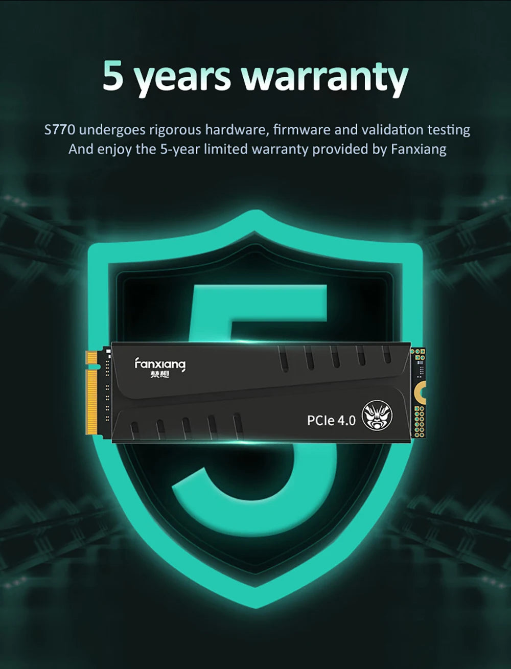 Fanxiang S660/S770/S880 SSD NVMe M2 PCIe4.0x4 1TB 2TB 4TB Internal Solid State Drive For PlayStation5/PS5 Desktop SSD Hard Disk