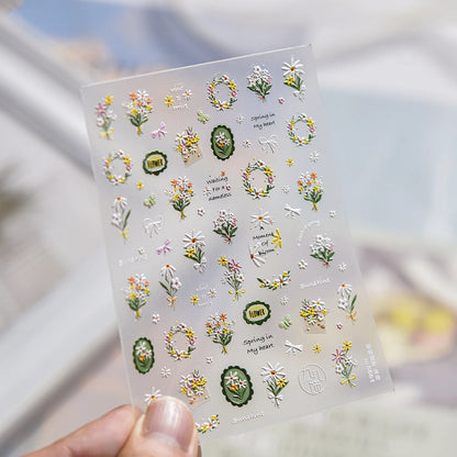 Christmas Nail Stickers Luxury Crystal Diamond Cartoon Bear Tree Apple Back Glue Nail Art Stickers DIY New 3D Nails Decorations