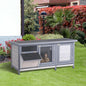 Gray Square Wooden Pet Cage for Small Animals Such as Rabbits, with Assembly Required, Made in Spain.