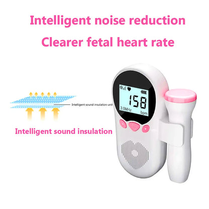 Home Doppler Fetal Heart Rate Monitor Baby Pregnancy Heartbeat Detector LCD Backlight No Radiation Stethoscope Pulse Meter 3MHz