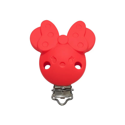 10pcs Silicone Cartoon Pacifier Clips Food Grade Silicone DIY Baby Teether Toy Necklace Pacifier Chain Dummy Clips