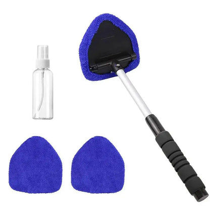 Telescopic Car Window Windshield Cleaning Brush Set Microfiber Window Glass Cleaner Car Window Cleaner Scraping Mist Eliminator