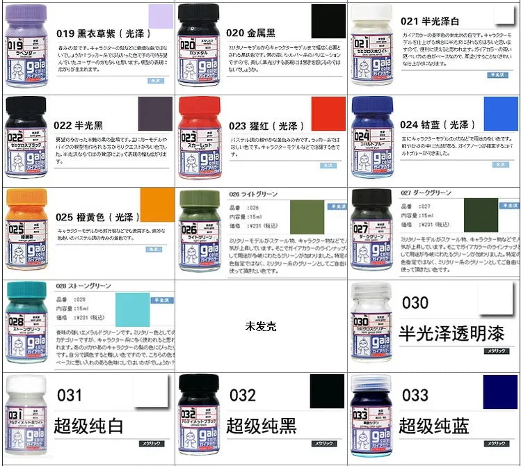 Gaia Model fluorescence specific paint G101-G110 Transparent Fluorescent color system Japan Gunpla Plastic Military
