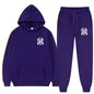 Men's running and fitness fashion casual sportswear set for autumn and winter, hooded sweatshirt + jogging pants two-piece set