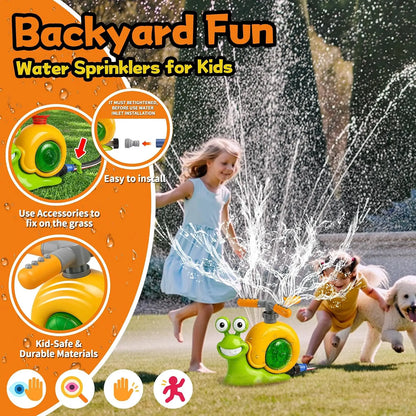 Water Spray Outdoor Toy Snail Sprinkler Backyard Garden Water Toys Summer Yard Cartoon Splash Sprinkler Baby Bath Toy for Kids