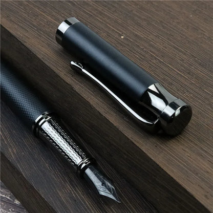 Office and study writing pen 0.5mm Black Knight fountain pen F Tip All metal copper pen holder