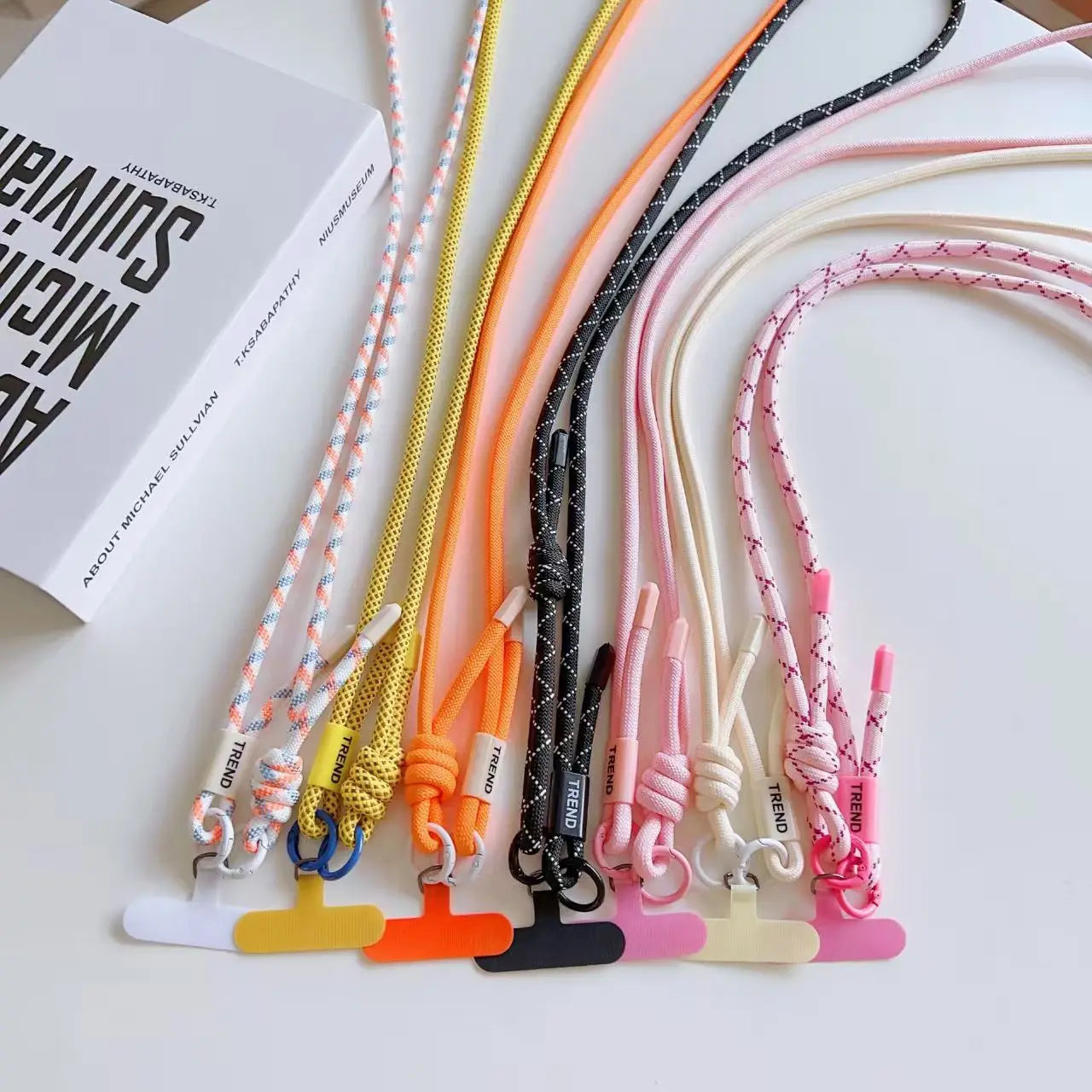 Adjustable Fashion Anti Loss Phone Lanyard 120CM Crossbody Neck Cord Wrist Strap for iPhone 17 Pro Max Case Chain Two Ring Rope