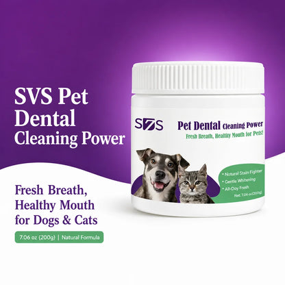 200g Pet Dental Powder Stain Remover Gentle Teeth Whitening, Breath Freshener for Dogs Cats, Tartar Prevention Oral Care Daily