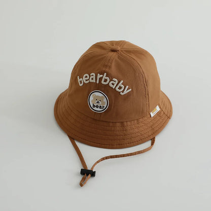 Cute Bear Baby Bucket Hats Korean Boy Girl Summer Uv Protection Fisherman Caps Kids Outdoor Sunshade Panama Basin Caps