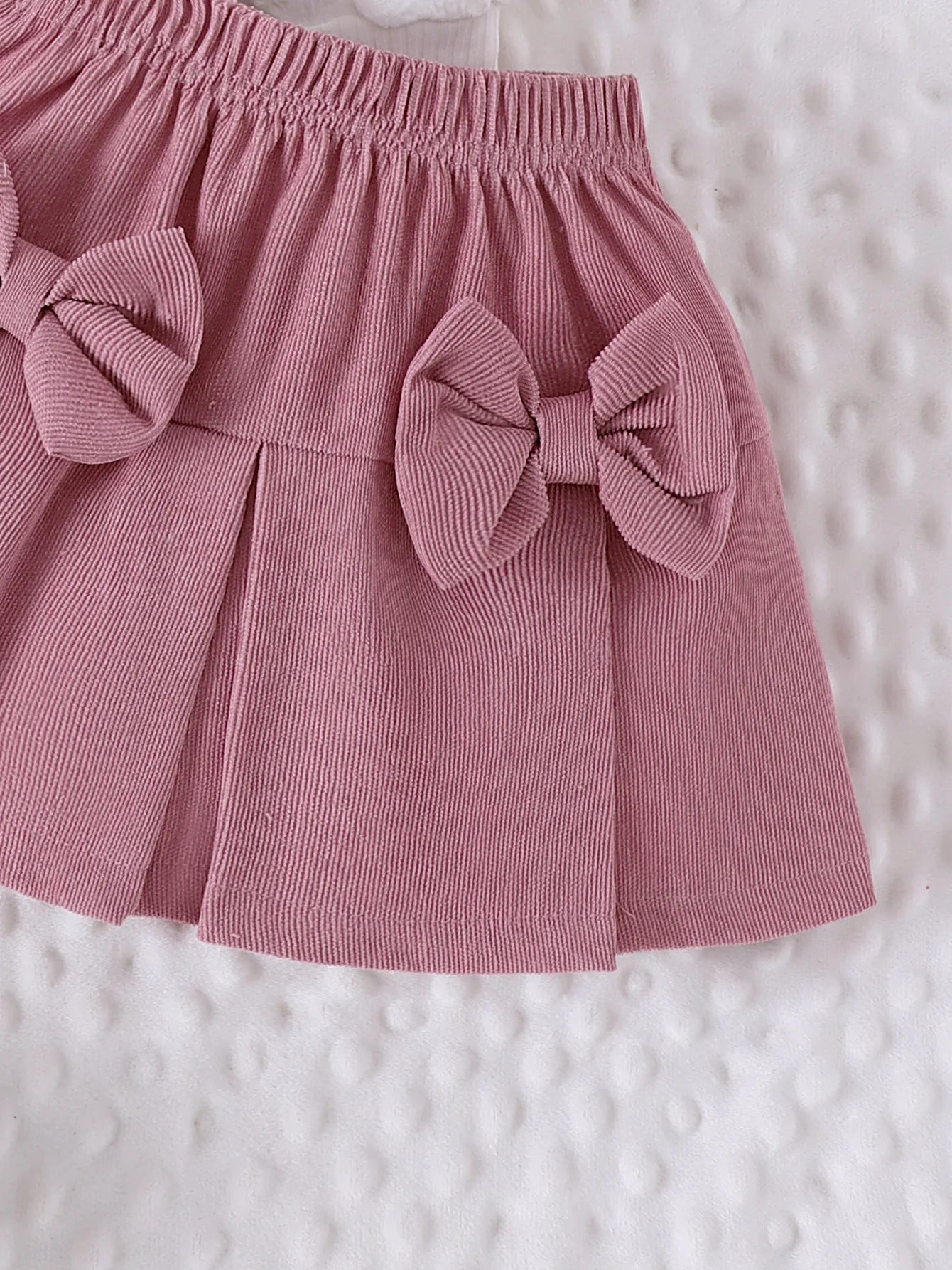 0-3Y Baby Girl Outfit Set 2pcs Puffy Sleeve Heart Shape Top and Corduroy Skirts Valentines Day Sweet Toddler Kids Clothes Girls
