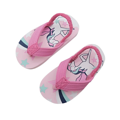 Children Flip Flops Shoes Cartoon Summer EVA Soft Sole Indoor Bathing Anti Fall Girls and Boys Sandals Beach and Pool Slippers