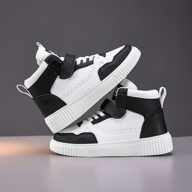 autumn boys sneaker high top children shoes luxury leather basketball shoes kids PU tennis sports shoes for boy size 28-39
