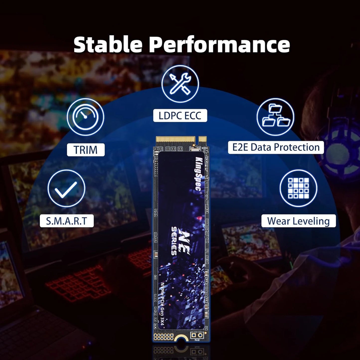 KingSpec M2 SSD NVMe 256GB 512GB 1TB 128GB M.2 NMVe 2280 PCIe 3.0 Hard Disk Internal Solid State Drive for Laptop Desktop