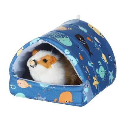 Soft Rabbit Colorful Squirrel Mini Cage Winter Hamster House Guinea Pig Nest Small Animal Sleeping Bed Warm Mat