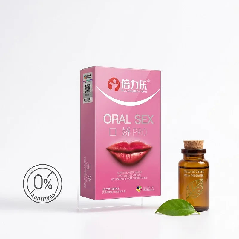 Oral PRO MultiPurpose Condoms No Reservoir Ultra Thin Front Internal Dotted Natural Latex 10pcs-50pcs Men ExtraSensation Beilile