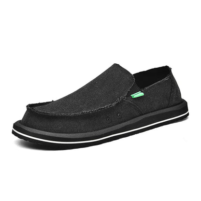 2025 New Spring Handmade Canvas Casual Men Shoes Design Fashion Sneakers Man Loafers Breathable Low Top Flat Shoes Soft Driving