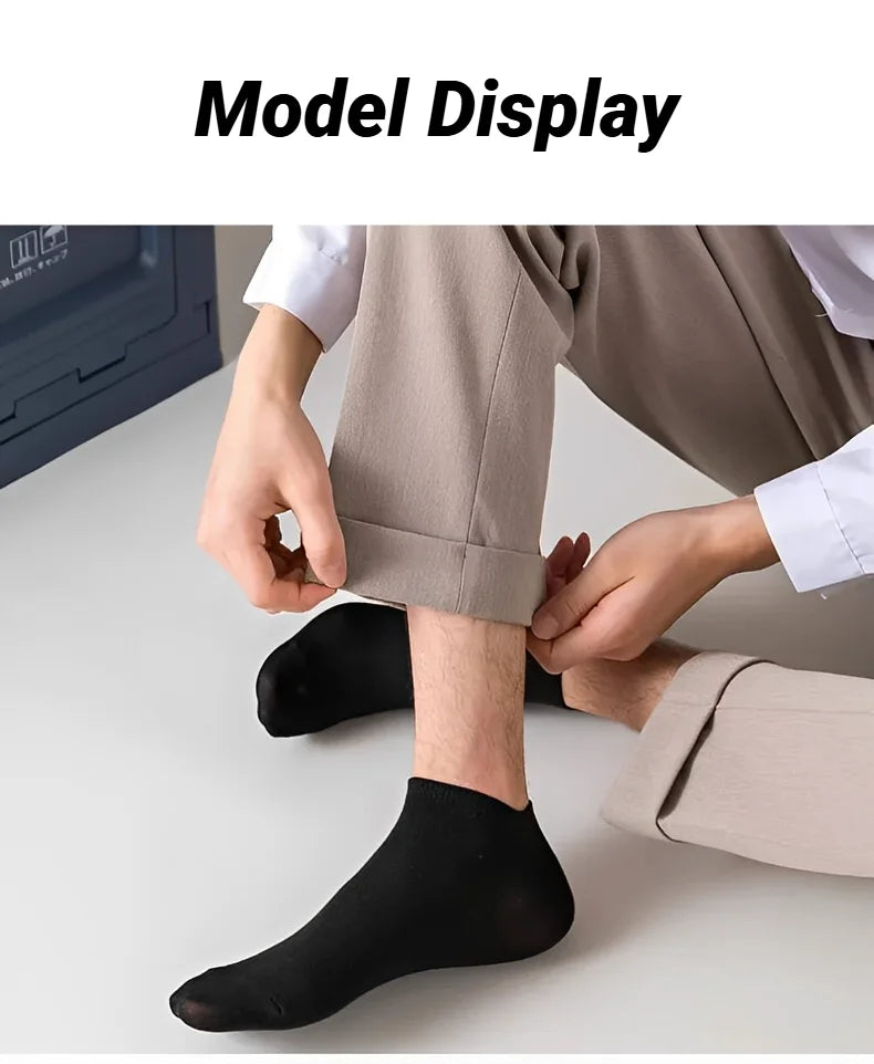 10/40 Pairs Men's Boat Socks Business Sport Sweat Absorption Mature Summer Autumn Solid Color Non Pilling Versatile Ankle Unisex