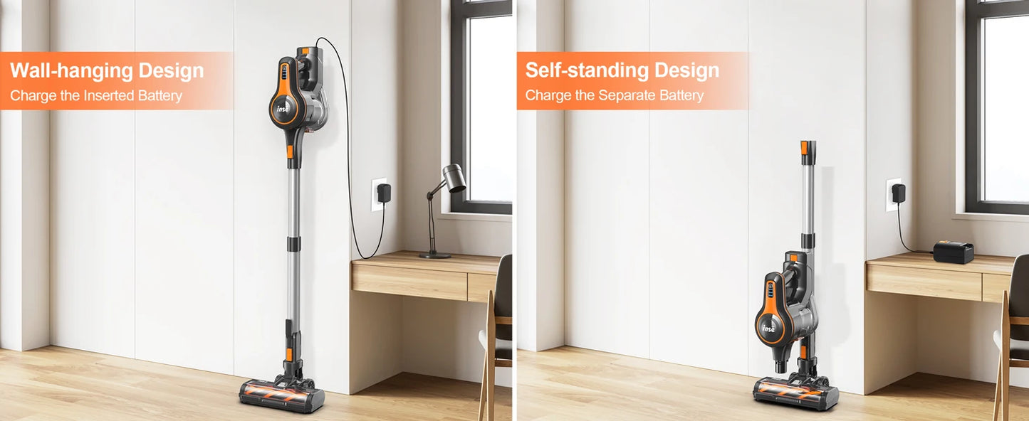 Cordless Vacuum Cleaner, 80000Pa/300W,65 Mins Runtime, 1.2L Dust Cup. Equipped with Digital Display, Anti-Tangle Brush, Self-Standing Design & Wall Charging Dock. 4-Layer Filtration, Ultra-Quiet Operation. Ideal for Pet Hair,